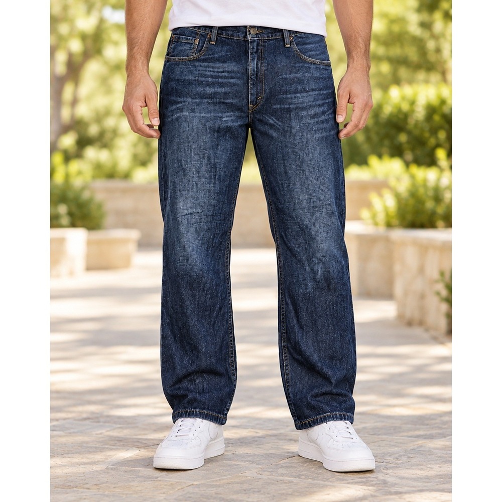 Levis 569 Loose Straight Jeans Mens 40x30 Dark Wash Blue Denim Skater
